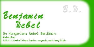 benjamin webel business card